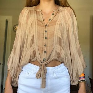 URBAN OUTFITTERS flowy button up and tie front top